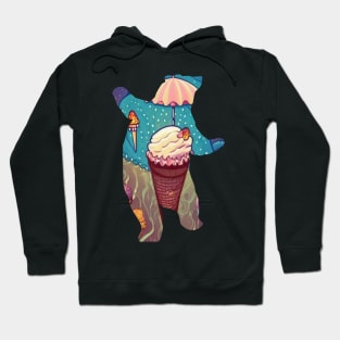 ice cream bear art gift Hoodie